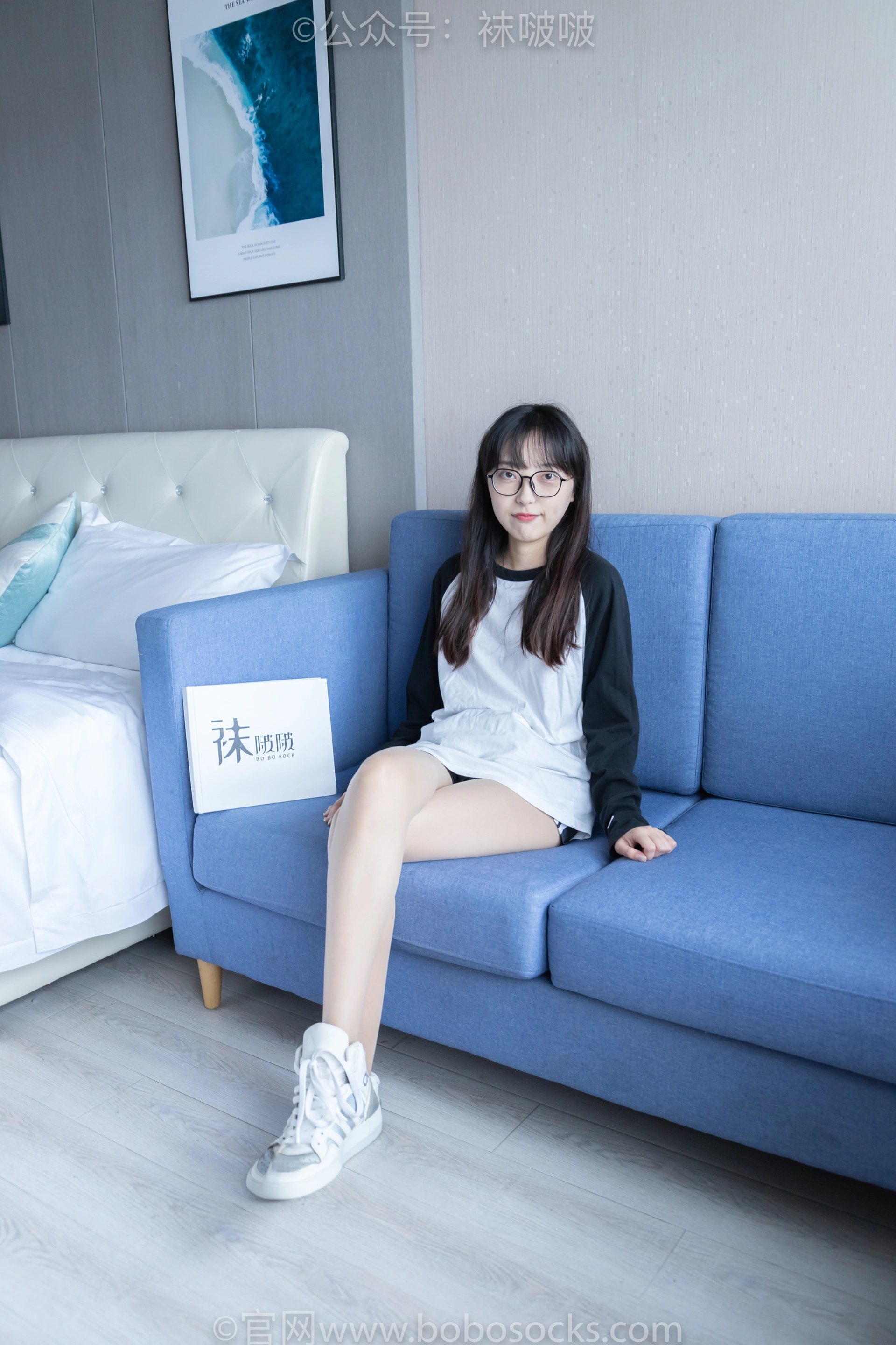 [BoBoSocks袜啵啵]NO.015 稚予-阿迪板鞋、白色短棉袜、肉丝 1